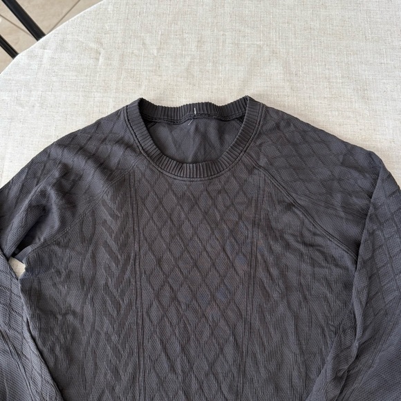 Lululemon Rest Less Pullover Cable Knit Long Sleeve Crewneck Top in Black - Picture 5 of 9